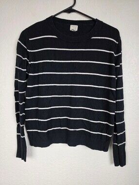 a new day Black and White Striped Sweater Medium